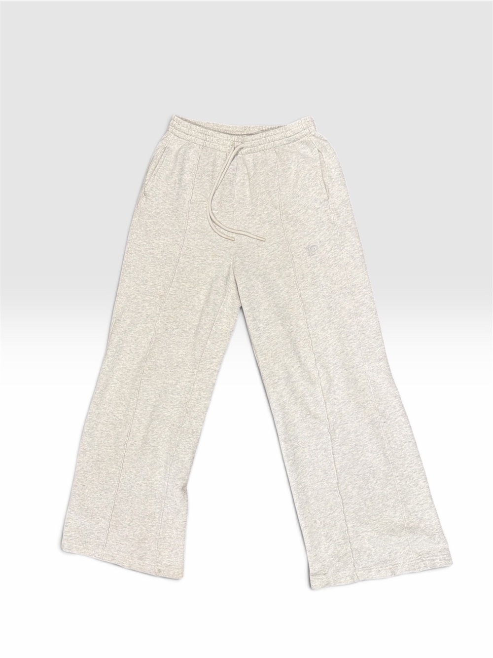 PINK Victoria's Secret Wide-Leg Drawstring Sweatpants in Light Gray Heather